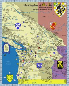 Map of An Tir showing branches and Principalities